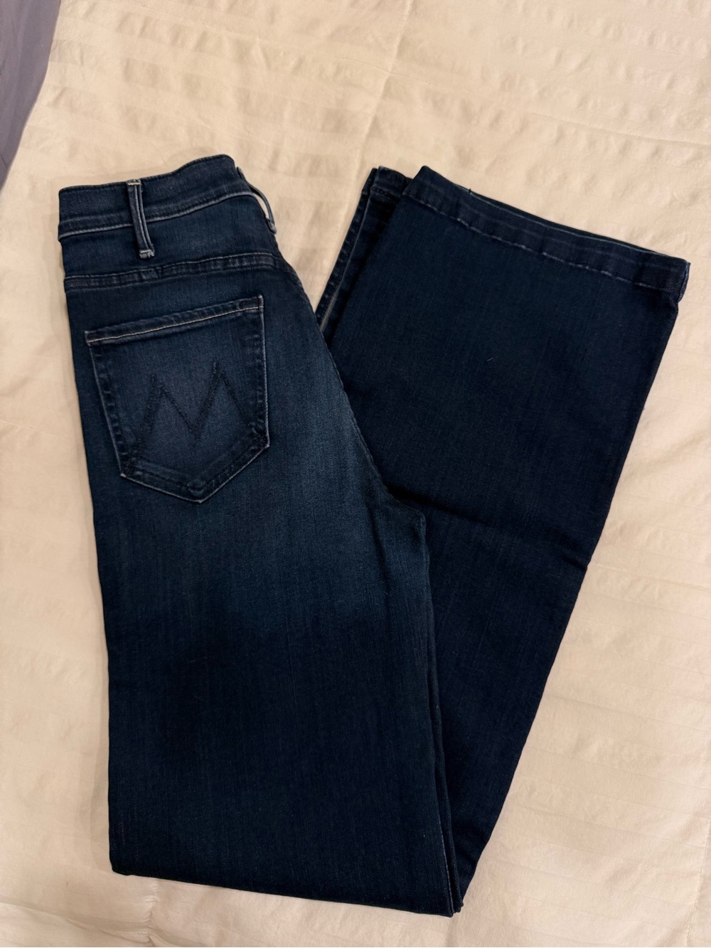 MOTHER Wide Leg Jeans in Deep Blue Denim - Picture 4 of 4